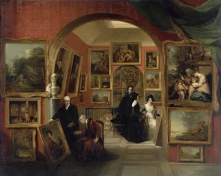 Het interieur van de British Institution Gallery, 1829